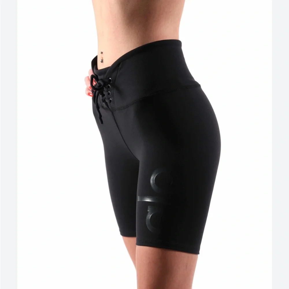 ALO Yoga Lace Up High Rise Biker Shorts